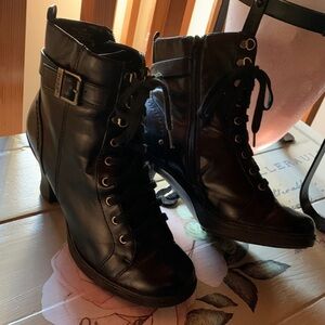 Black Lace-Up Boots